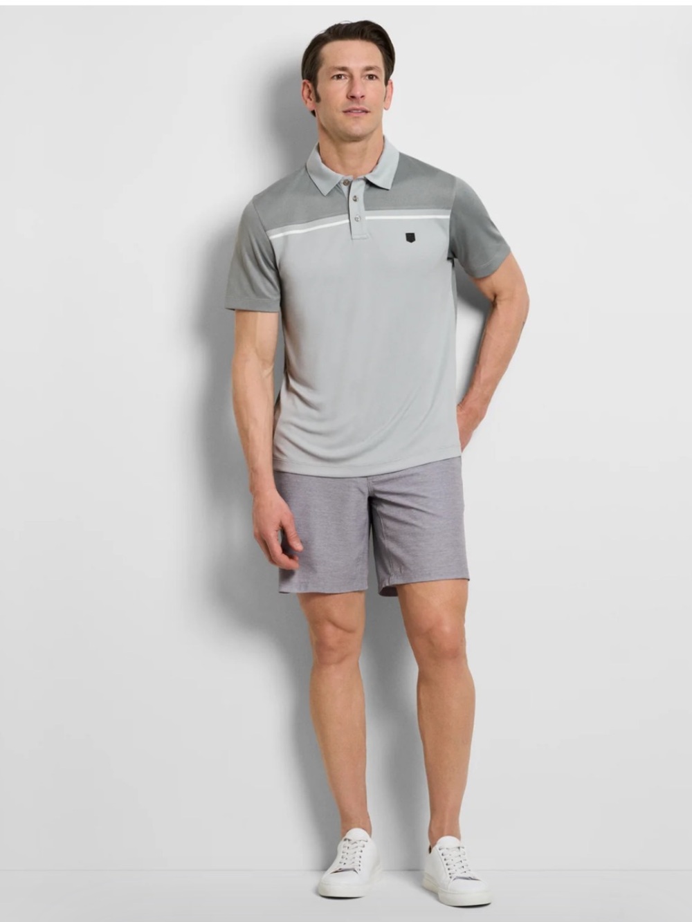 NWT Van Heusen Men's Gray Performance Golf Shirt Sizes S, M & L